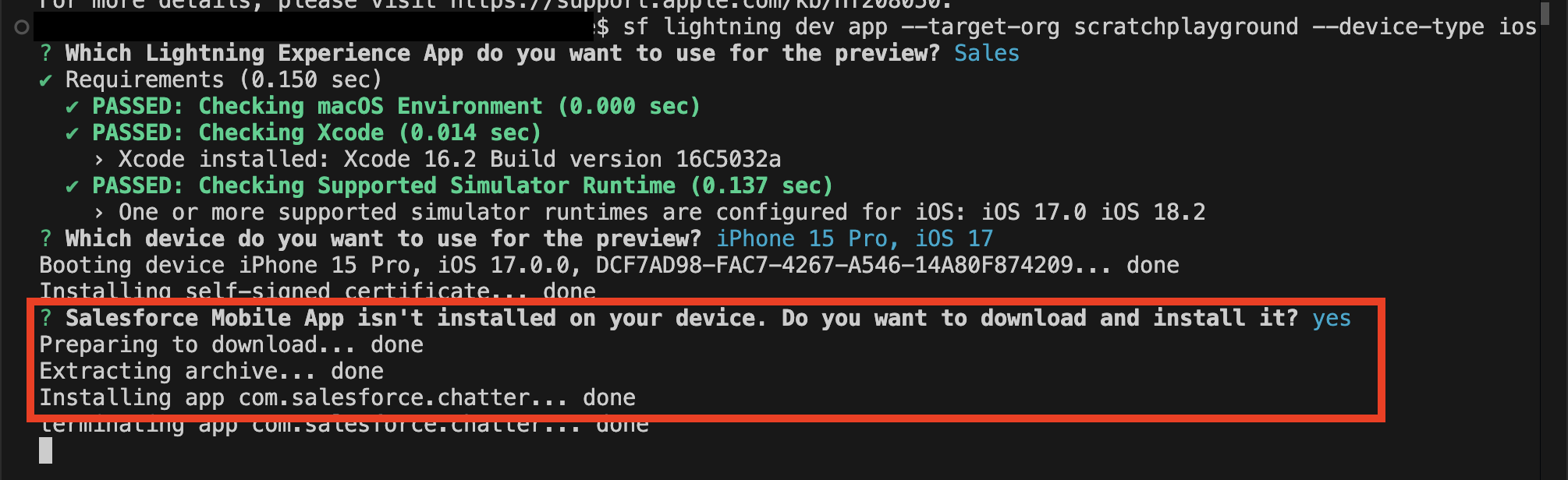 Salesforce Live Preview mobile output for a Lightning app